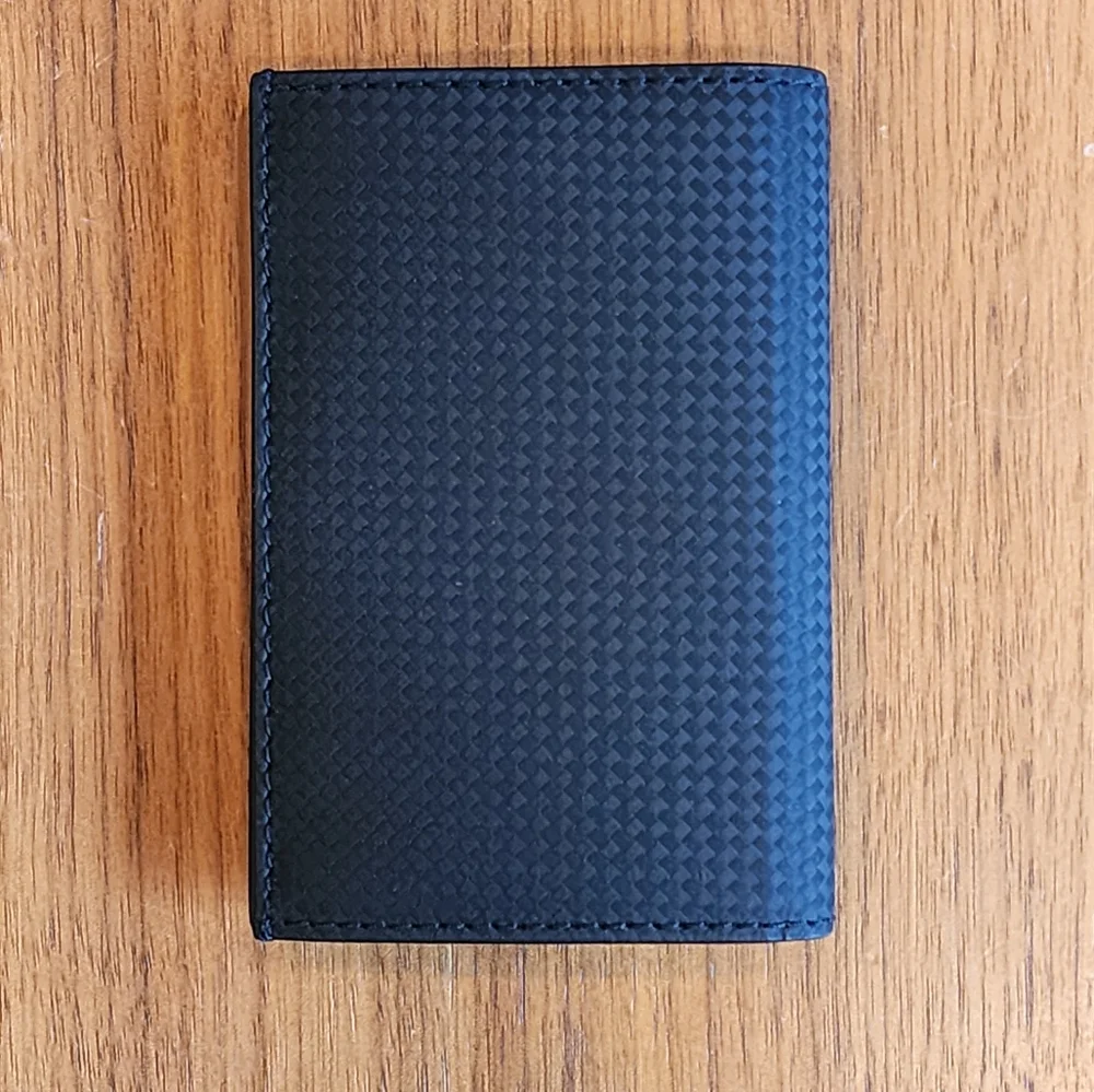 $300 100% Auth Montblanc Leather Card Holder Black with iconic Montblanc Star